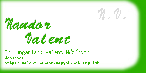 nandor valent business card